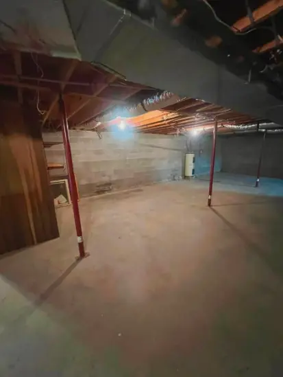 Basement storage area cleared after cleanout
