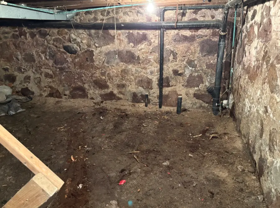 Old stone cellar cleared after cleanout