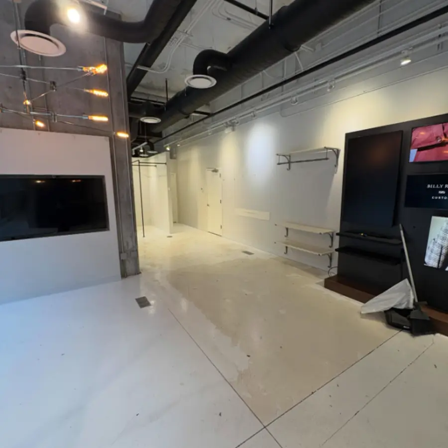 Boutique cleared after fixture and equipment removal