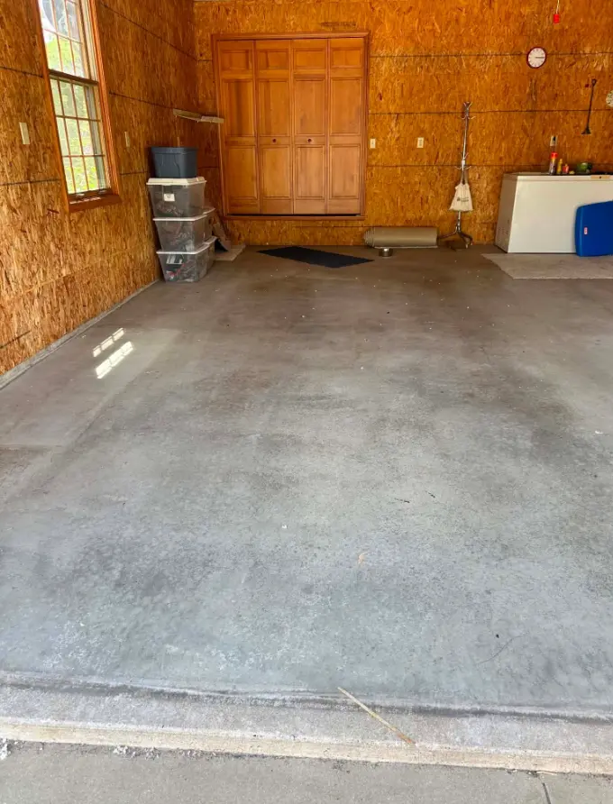 Garage cleared after carpet and flooring removal