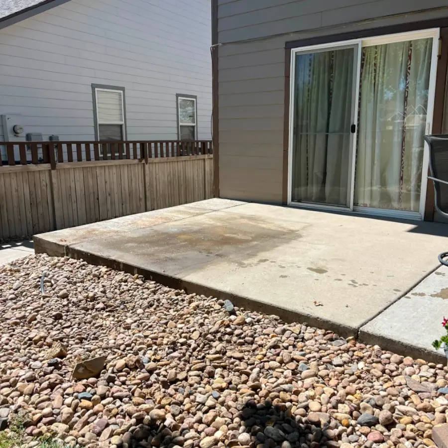 Concrete patio cleared after hot tub removal