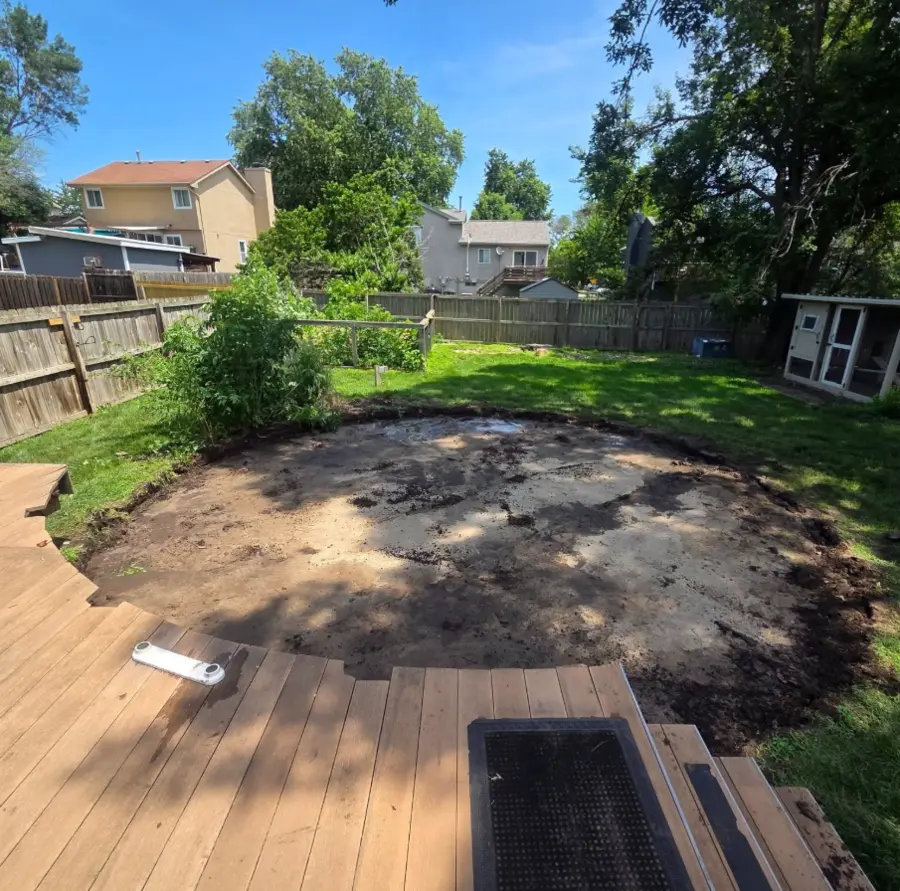 Backyard cleared after above-ground pool removal
