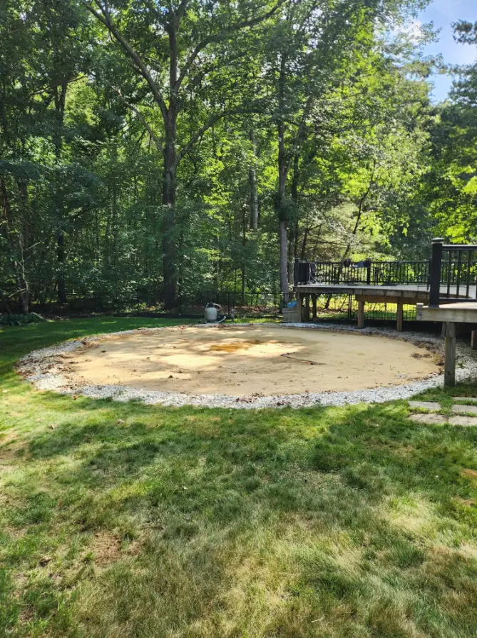 Large pool area cleared after removal