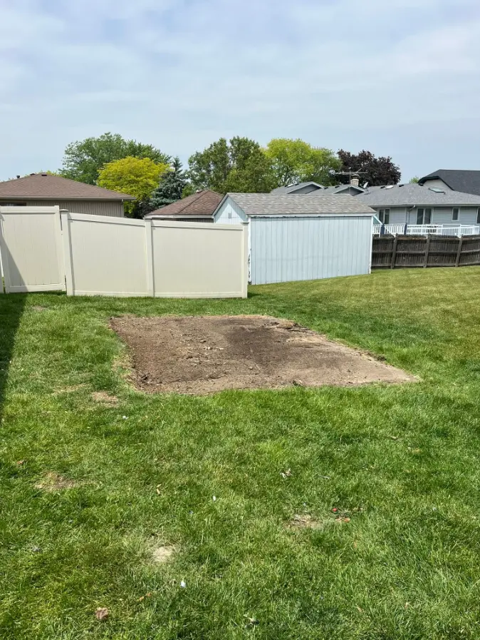 Level yard cleared after workshop shed removal